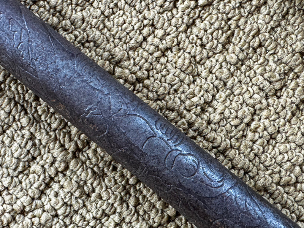 19th Century Persian Qajar Hand-Forged Iron Tabar Axe & Horned Gorz Mace - Set of 2