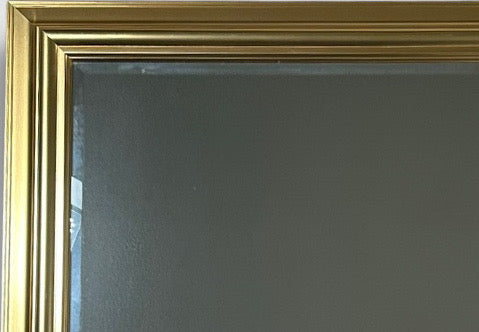 Large Contemporary Traditional Gold Gilt Beveled Glass Rectangular Wall Mirror
