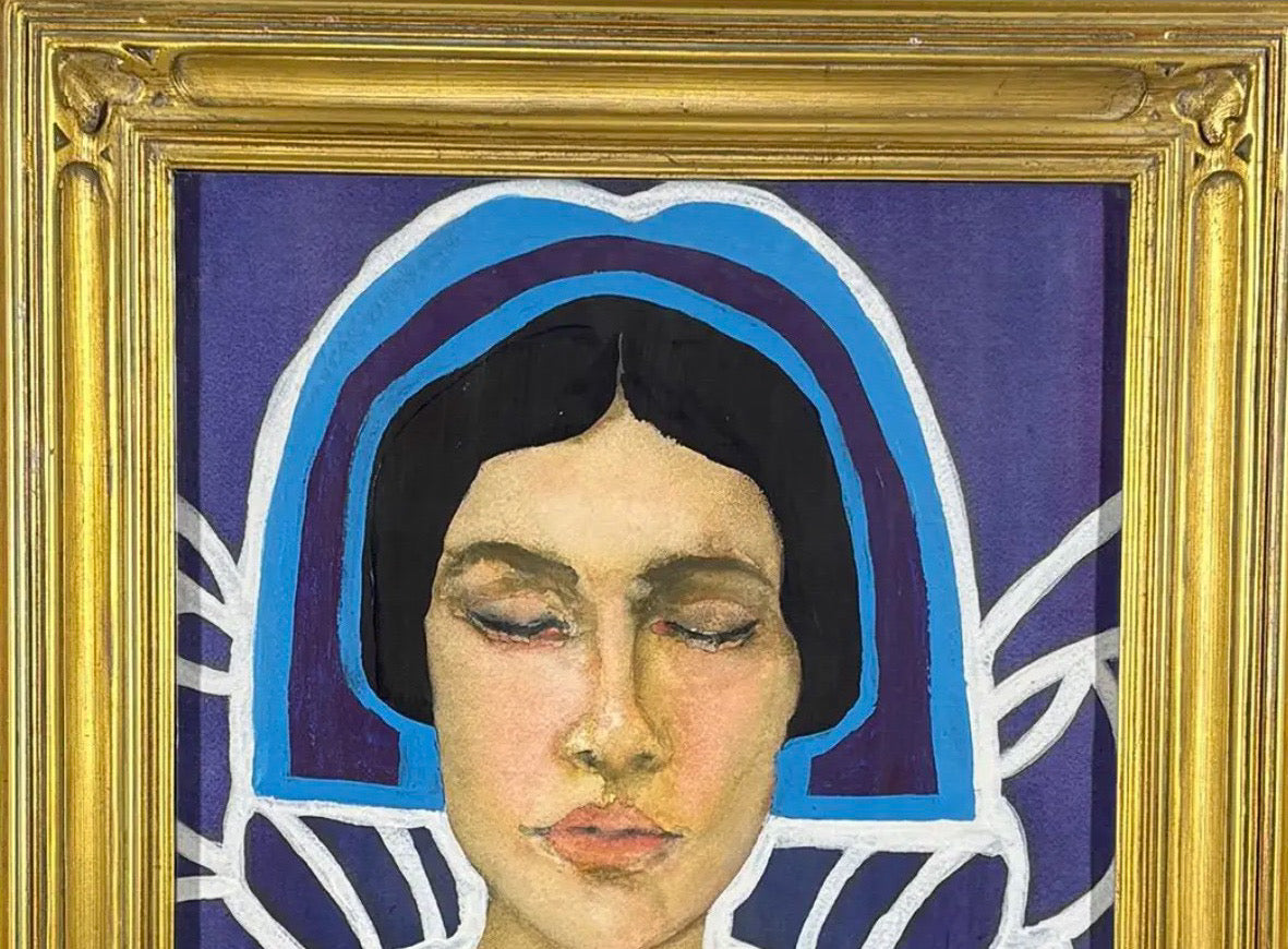 2005 Signed Steve LeBailly Original Mixed-Media Portrait – "Ethereal Figure"
