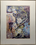 Original Athy Mixed Media Decoupage Still Life Floral Painting