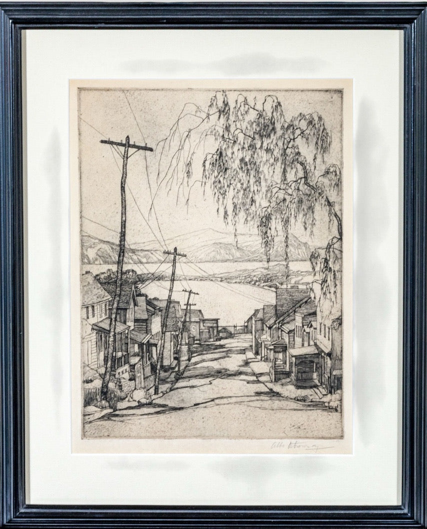 Abbo Ostrowsky Signed Etching Croton On Hudson Circa 1931
