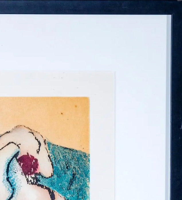 Rare Signed 1973 Dorothea Tanning Surrealist Color Etching En Chair Et En Or Limited Edition 6/100