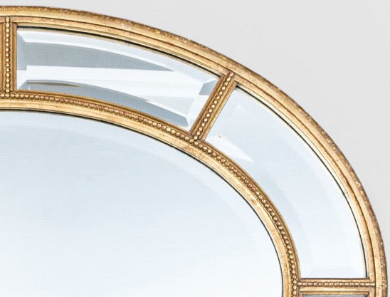 Authentic Friedman Brothers Adams Style Segmented Oval Gilt Mirror