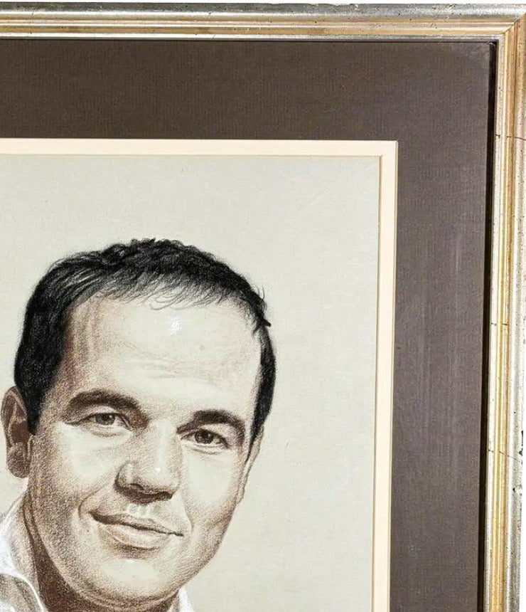 Vintage 1971 Woodi Ishmael Signed Original Pastel Portrait Of A Man