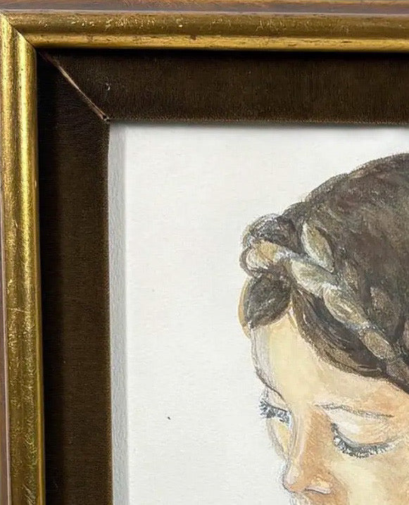 1973 Steve Le Bailly Original Portrait Watercolor - "Study of a Head"