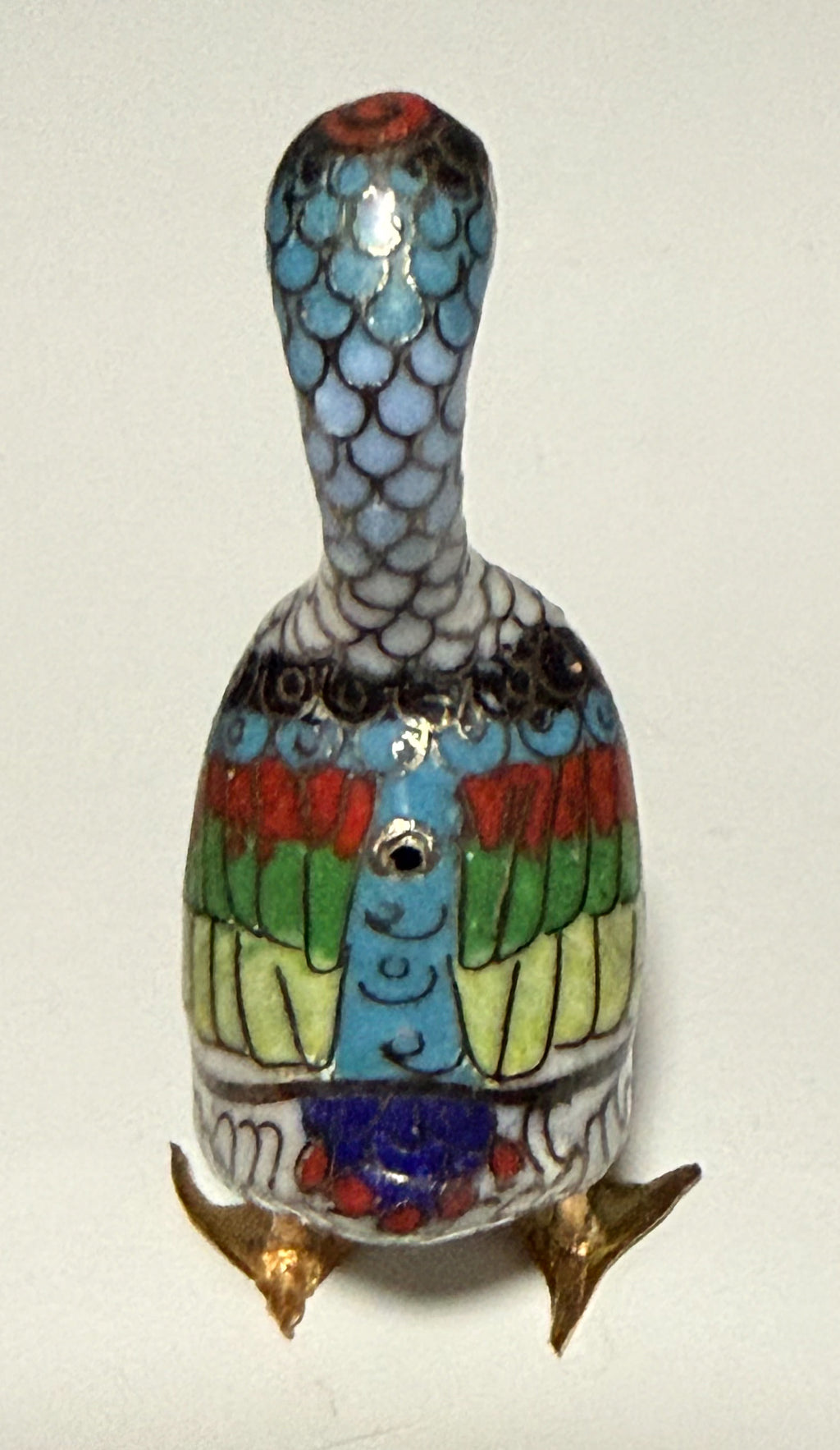 Vintage Hand-Wired Chinese Cloisonne Duck Pair Polychrome Enamel