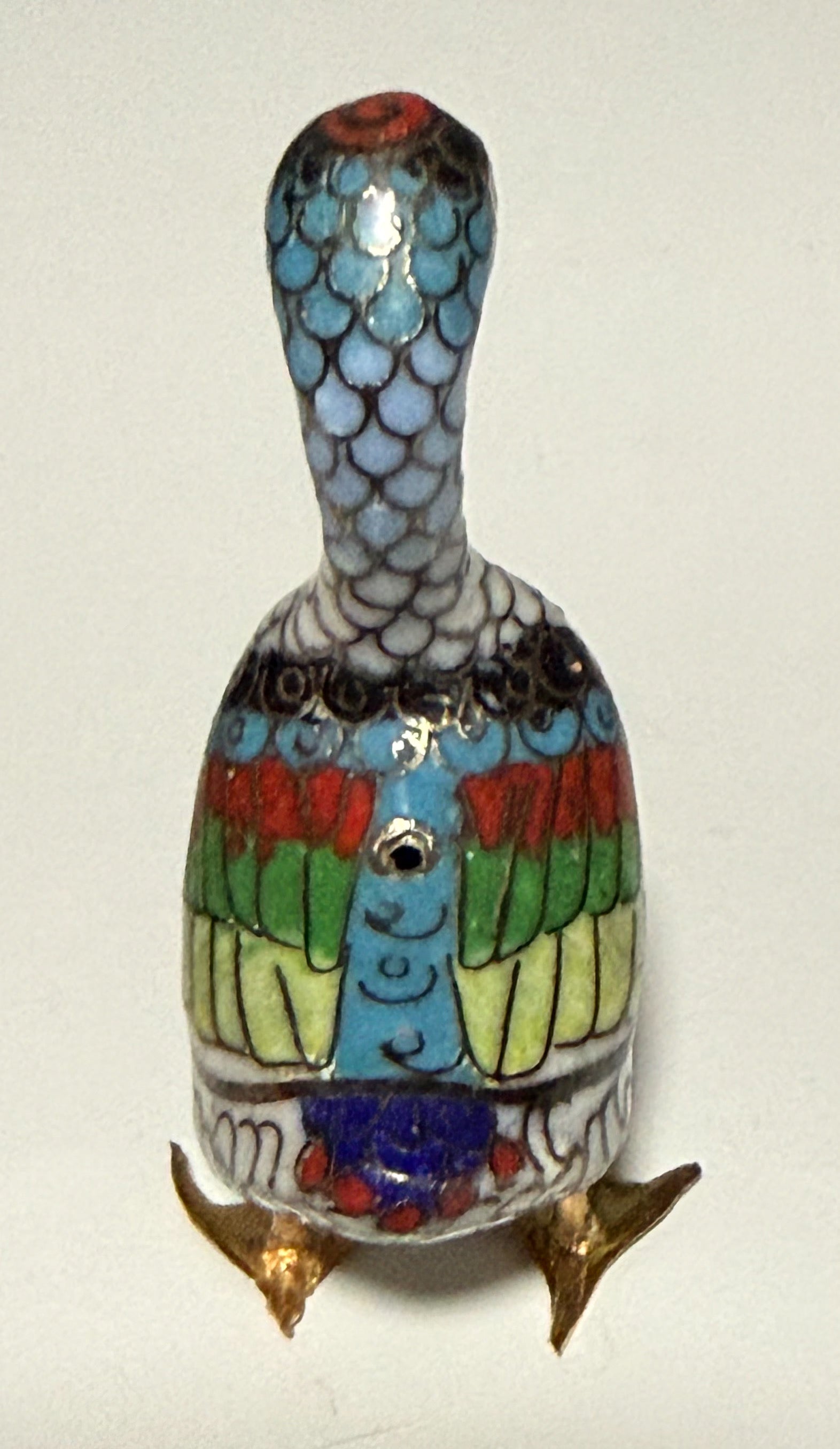 Vintage Hand-Wired Chinese Cloisonne Duck Pair Polychrome Enamel