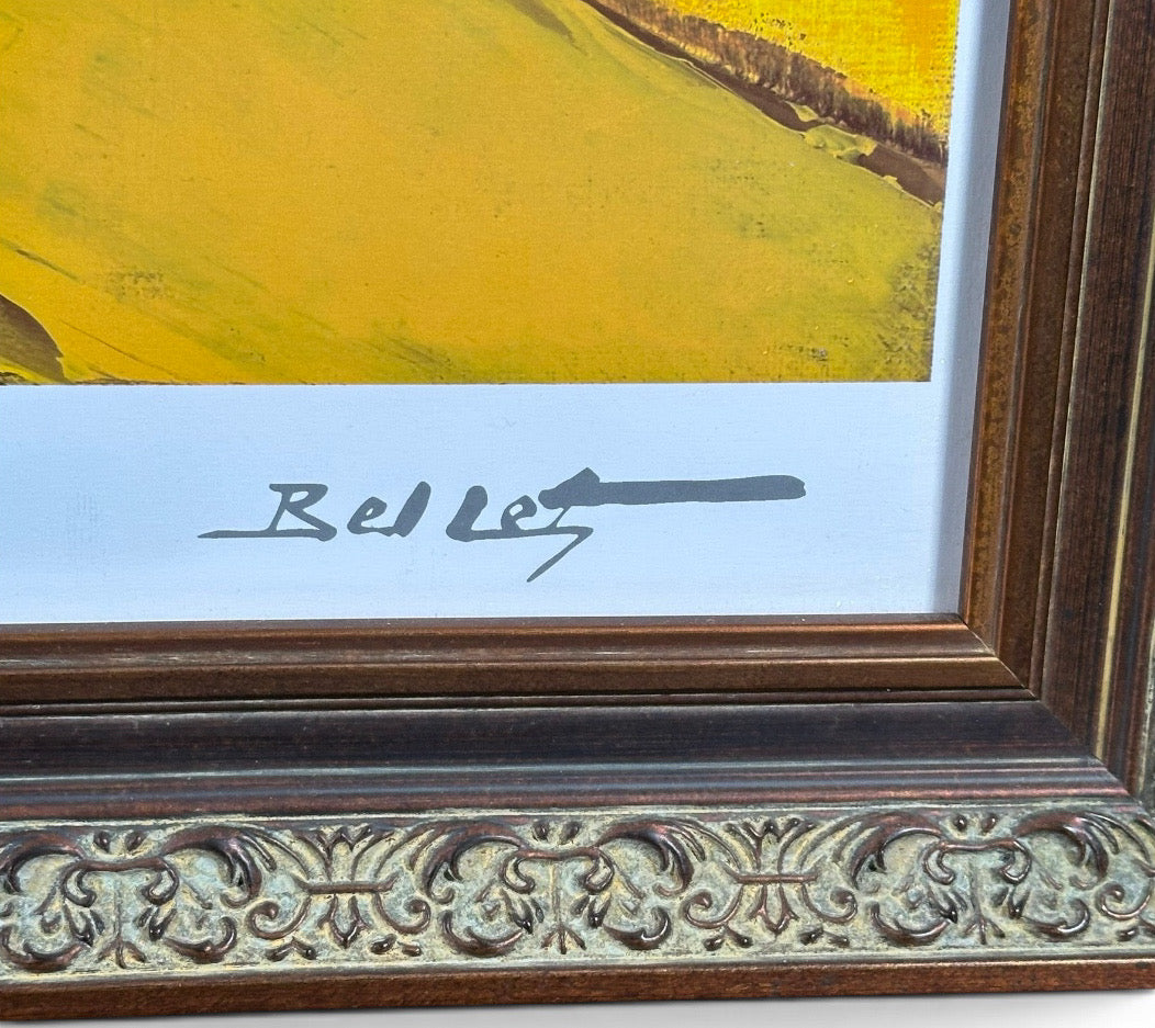 Framed Emile Bellet D'or Et De Reve Signed Seriolithograph With Certificate of Authenticity