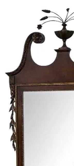 Large Federal Style Mahogany and Gilt Constitution Mirror with Urn and Wheat Finial