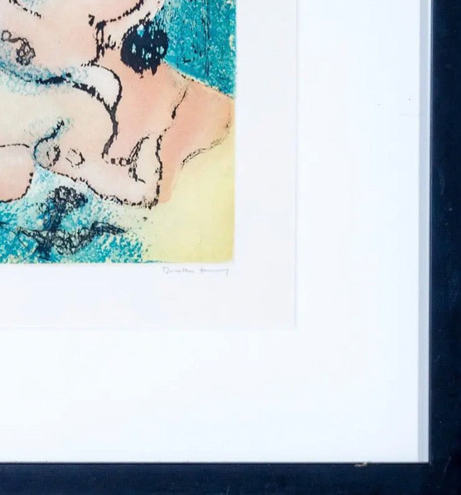 Rare Signed 1973 Dorothea Tanning Surrealist Color Etching En Chair Et En Or Limited Edition 6/100