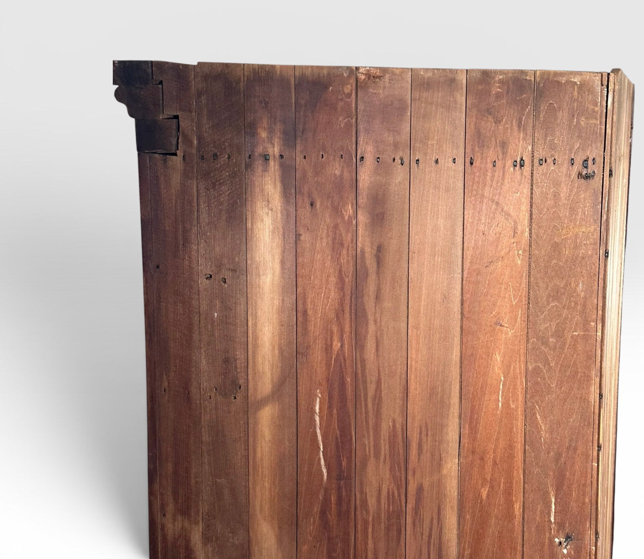 Antique Nineteenth Century American Country Pine Curved Bow Front Corner Cupboard Cabinet