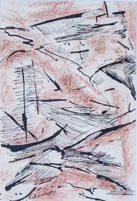 Elizabeth Erlanger Signed Original Abstract Mixed-Media New York School Art