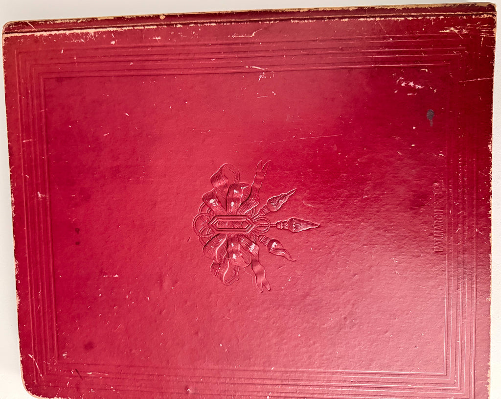 Rare 1880s Victorian Trade Card Album - Merchant’s Gargling Oil BASEBALL Set - Black Americana - Patent Medicine - Peacock Cover