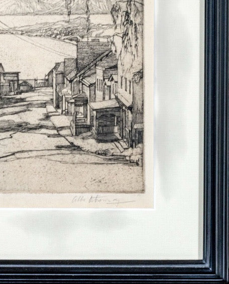 Abbo Ostrowsky Signed Etching Croton On Hudson Circa 1931