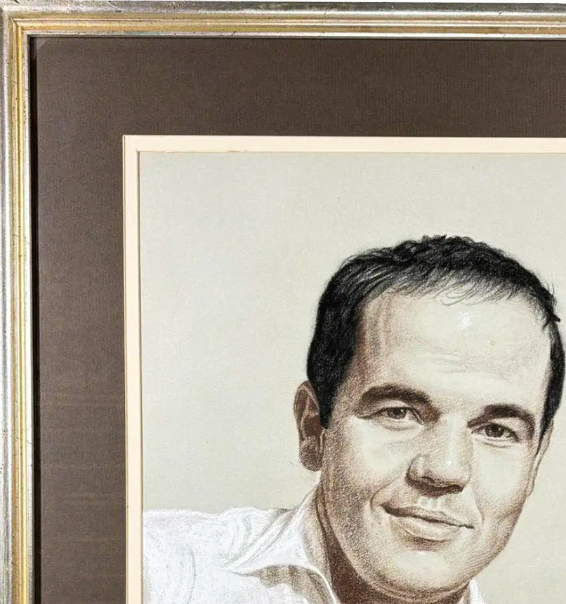 Vintage 1971 Woodi Ishmael Signed Original Pastel Portrait Of A Man