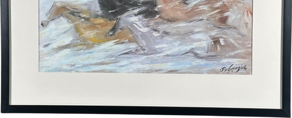 Vintage Ettore Ted DeGrazia Free as the Wind Framed Southwestern Horse Art Print