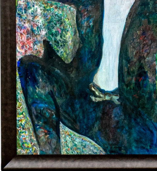 Large Scale Vintage Expressionist Oil on Canvas Singing Man Portrait Painting