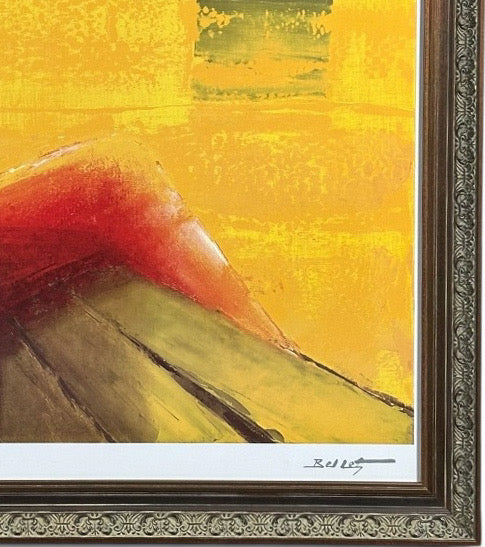 Framed Emile Bellet D'or Et De Reve Signed Seriolithograph With Certificate of Authenticity