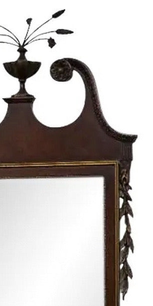 Large Federal Style Mahogany and Gilt Constitution Mirror with Urn and Wheat Finial