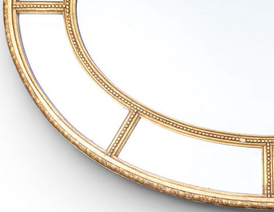 Authentic Friedman Brothers Adams Style Segmented Oval Gilt Mirror
