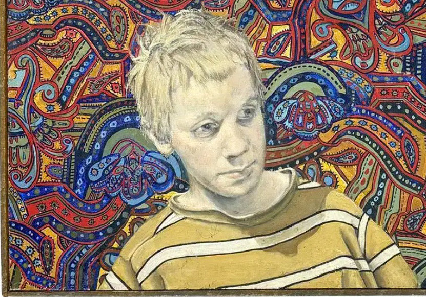 Large Signed Philip Behymer Mid-Century Modern Portrait Museum-Collected Texas Artist 1983