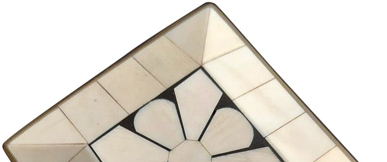 Vintage Handcrafted Bone Inlay and Brass Trim Trinket Box