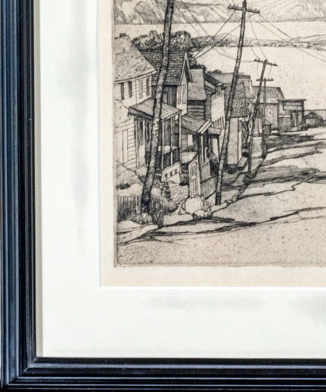 Abbo Ostrowsky Signed Etching Croton On Hudson Circa 1931