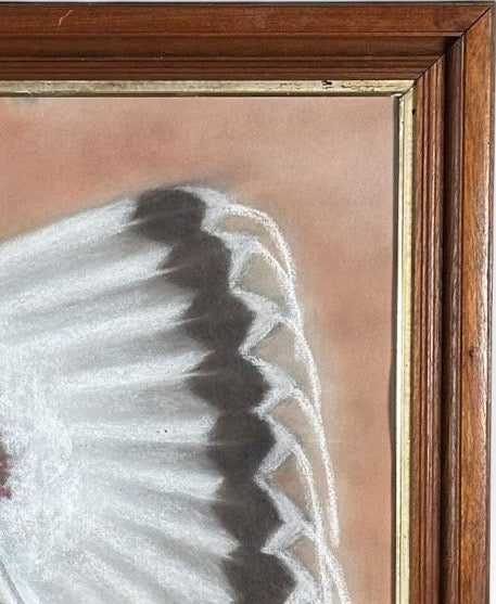 Original Vintage 1978 Western Fine Art Native American Indian Chief Red Cloud Framed Pastel Portrait Drawing