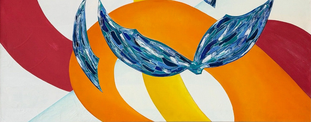 Large Format Mid-century Modern Abstract Oil Painting Progression No 13 by Peabody - 72”