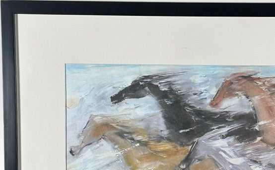 Vintage Ettore Ted DeGrazia Free as the Wind Framed Southwestern Horse Art Print