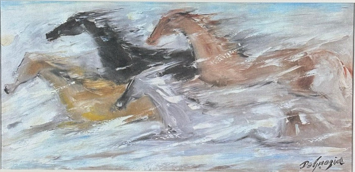 Vintage Ettore Ted DeGrazia Free as the Wind Framed Southwestern Horse Art Print