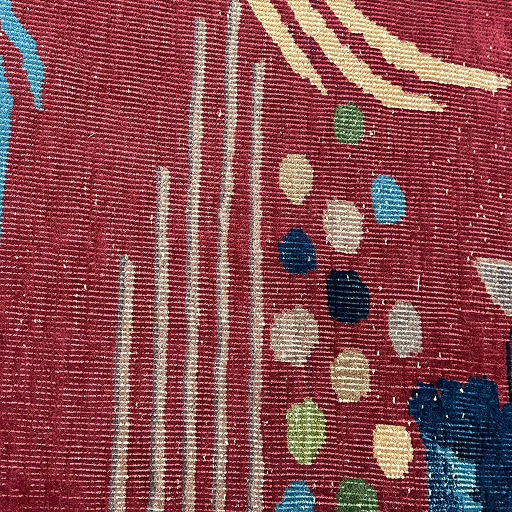 Antique 1920s Chinese Art Deco Pictorial Room Size Rug With Dragon Boat and Pagoda Motif