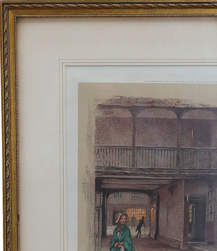 Antique Pencil-Signed Cecil Aldin Lithograph "The Red Lion, Banbury" c. 1923