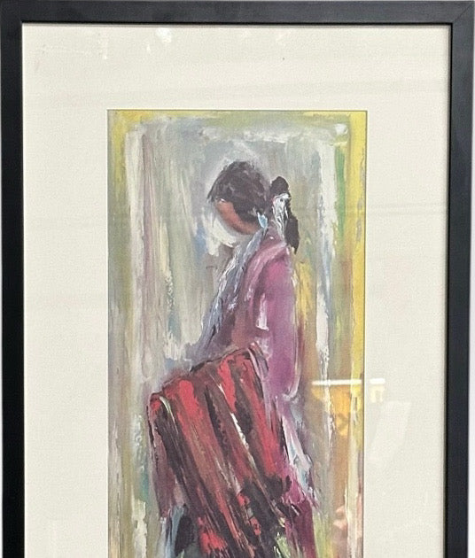 Vintage Framed Ted DeGrazia Mid-Century Southwestern Lithograph Prints Navajo Bride And Groom Pair