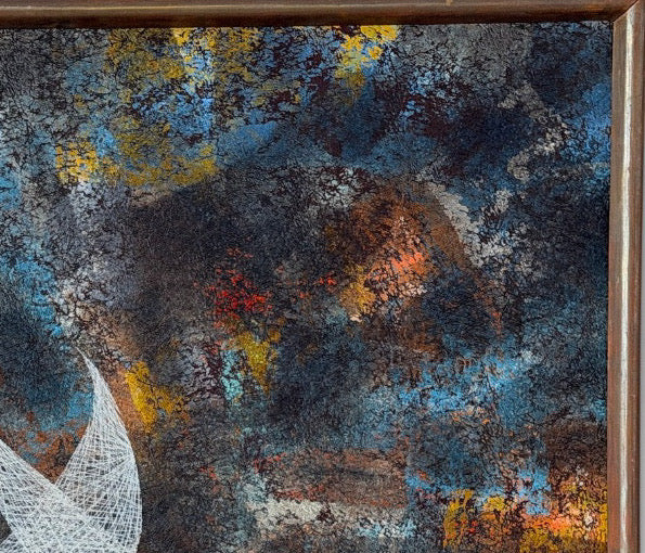 Original Leonardo Nierman Painting Bird In Flight Large 1959 Oil On Masonite Modernist Statement Piece - 50” x 41”