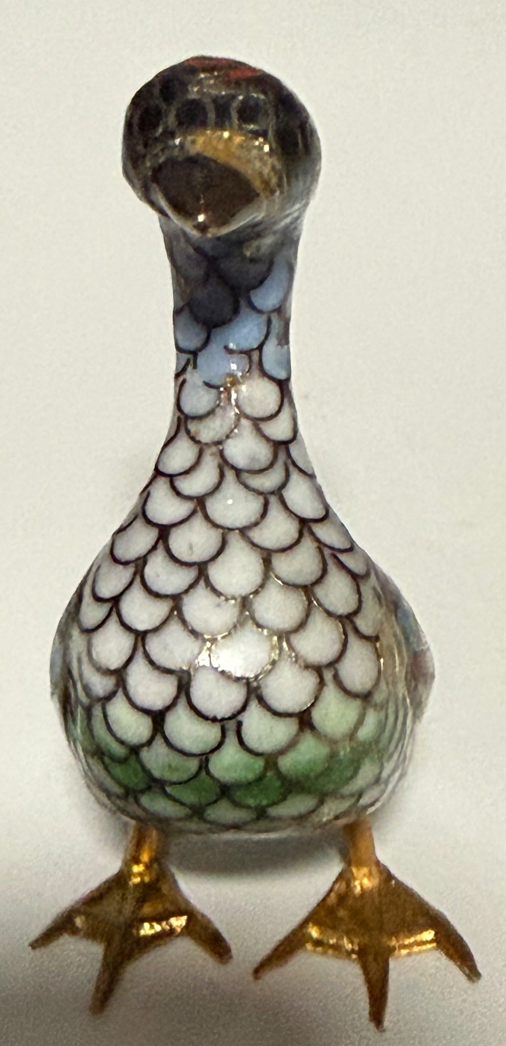 Vintage Hand-Wired Chinese Cloisonne Duck Pair Polychrome Enamel