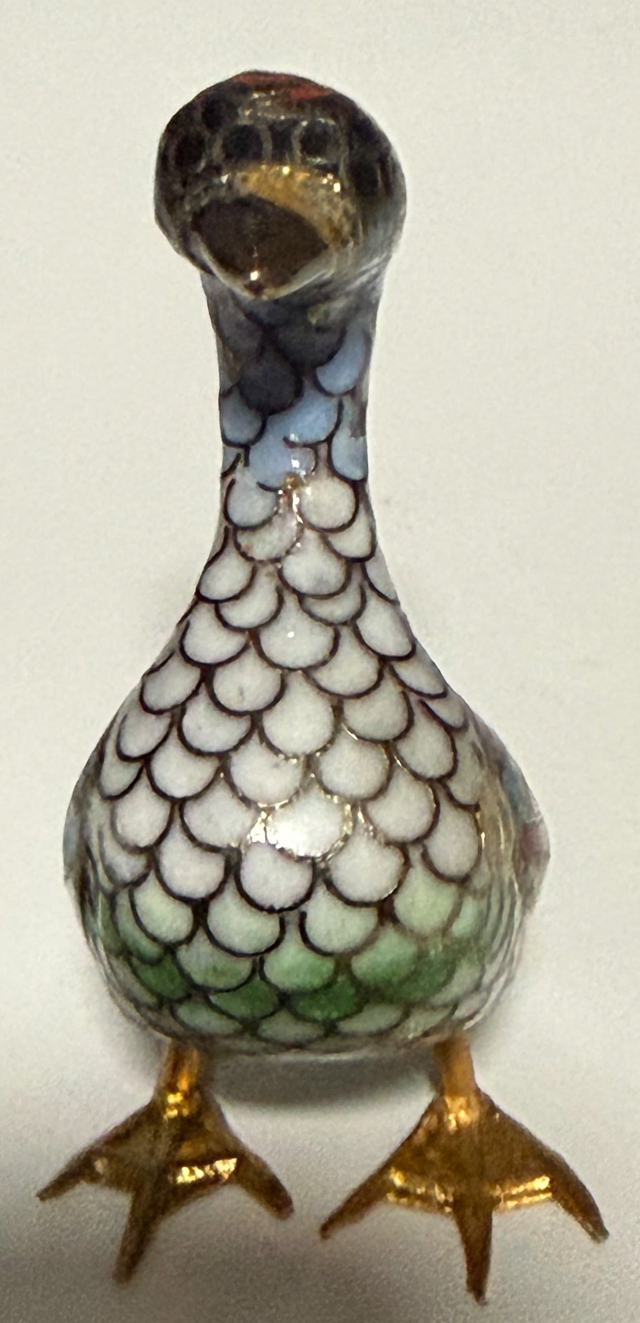 Vintage Hand-Wired Chinese Cloisonne Duck Pair Polychrome Enamel