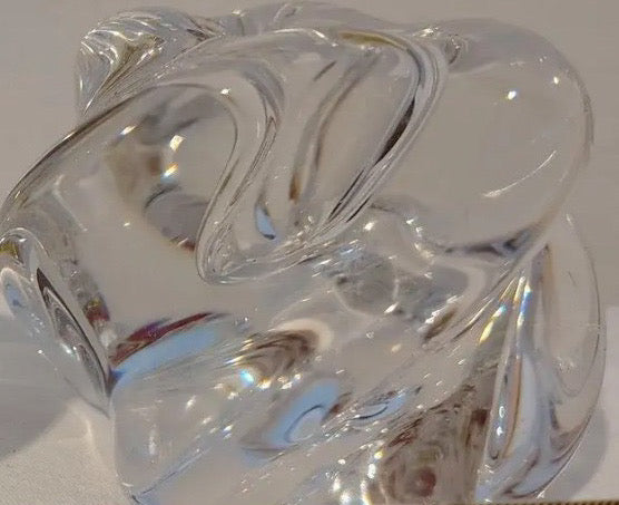 1970s Saint-Louis France "Veronique" Crystal Twist Candlesticks - Pair