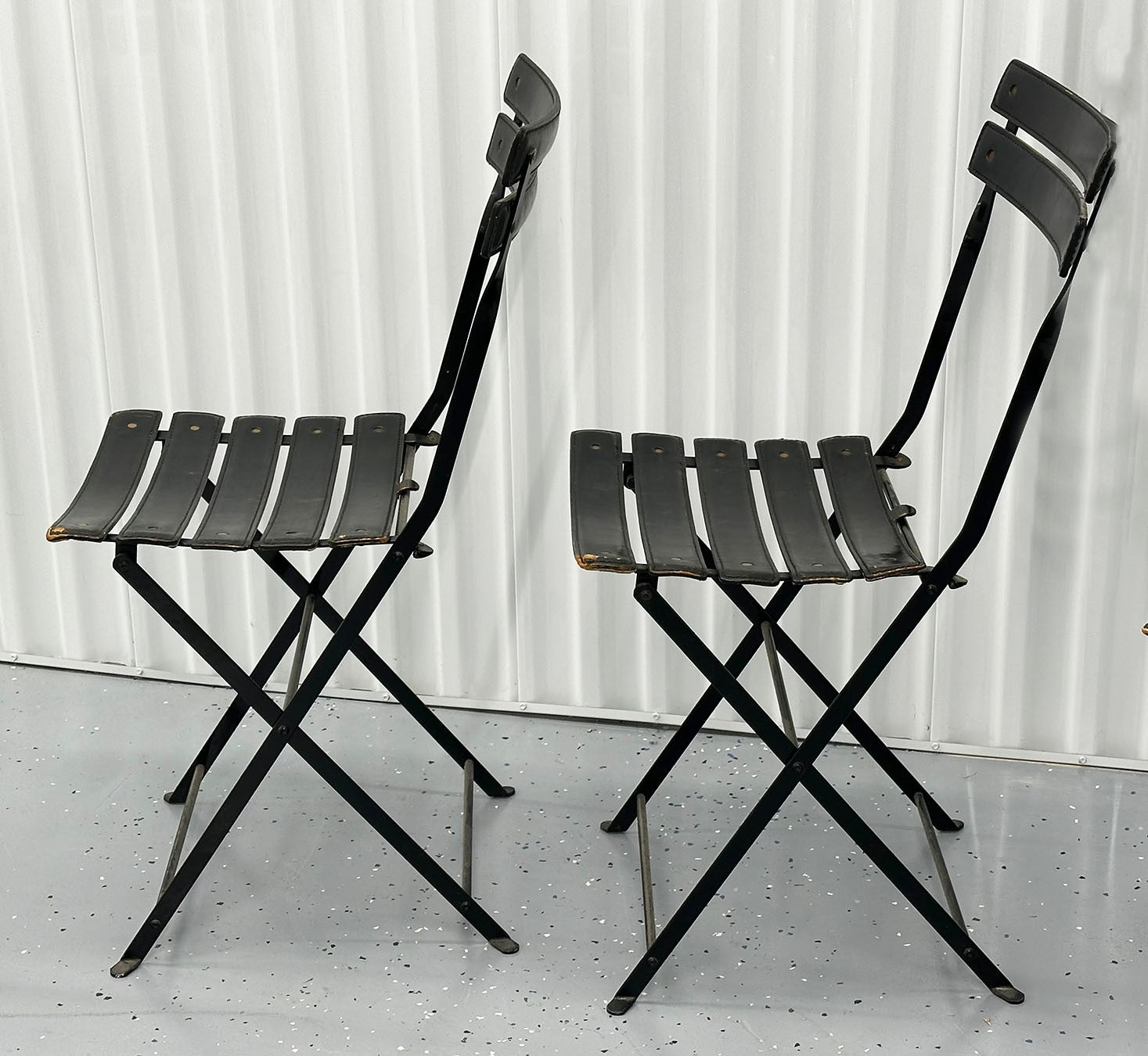 Set of 4 Marco Zanuso for Zanotta "Celestina" Folding Chairs in Black Leather – 1970s Italian Modern