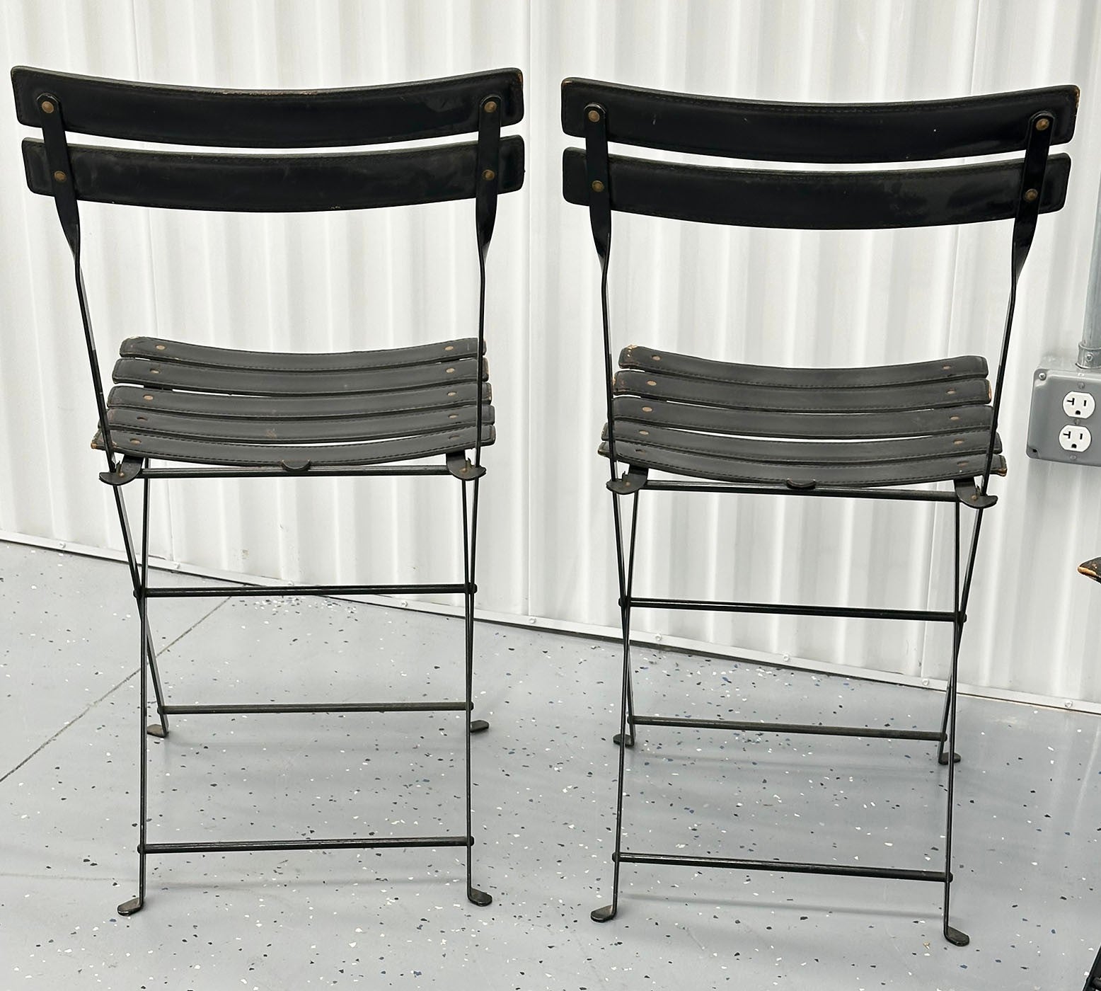 Set of 4 Marco Zanuso for Zanotta "Celestina" Folding Chairs in Black Leather – 1970s Italian Modern