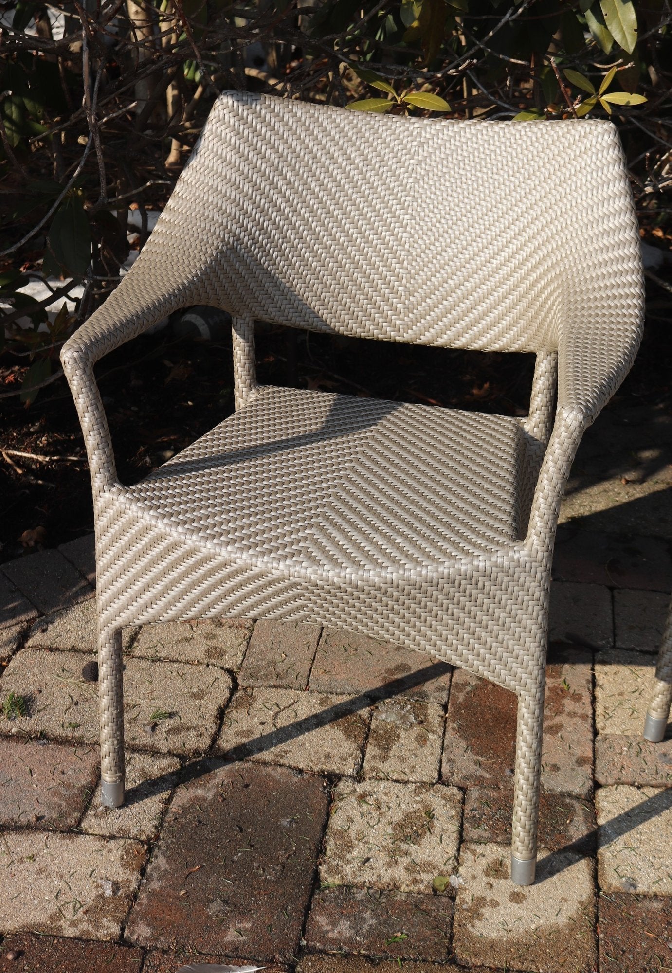 Janice Feldman for Janus et Cie Amari Outdoor Low Back Lounge Chairs - Pair - Limestone Finish