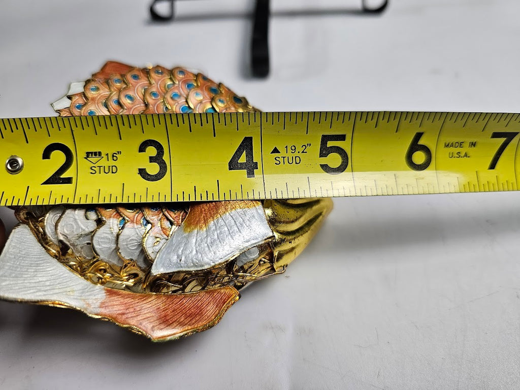 Vintage Articulated Cloisonné Enamel Koi Fish Figurine Large Five Inch