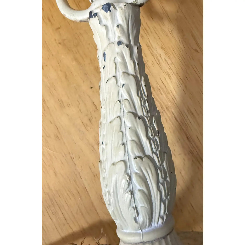 Antique 1920s Reverse Painted Puffed Glass Boudoir Lamp Jefferson Style Scenic Sunset
