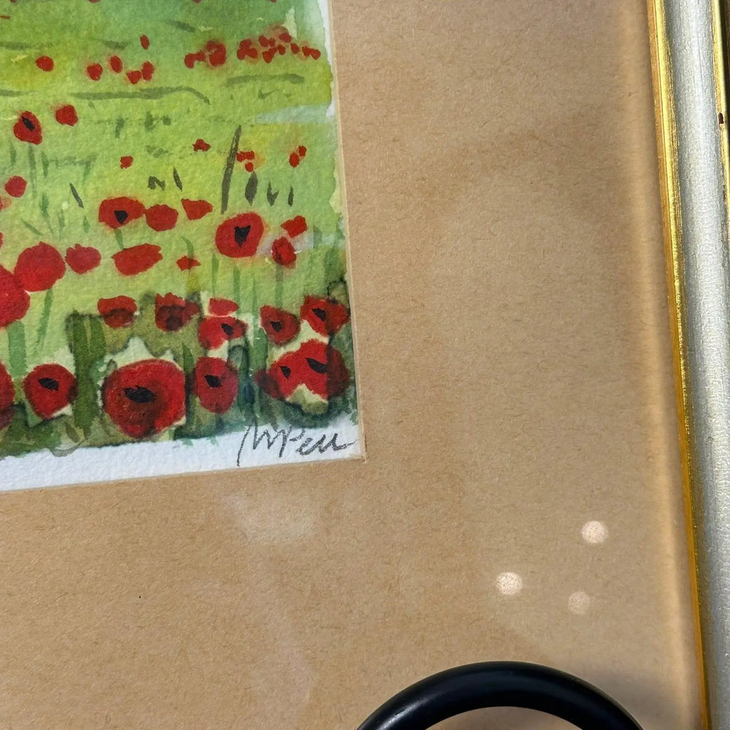 Original 2010 Maurizio Pece Watercolor | "Pieve di Campagna" Italian Landscape | Signed with COA & Display Stand
