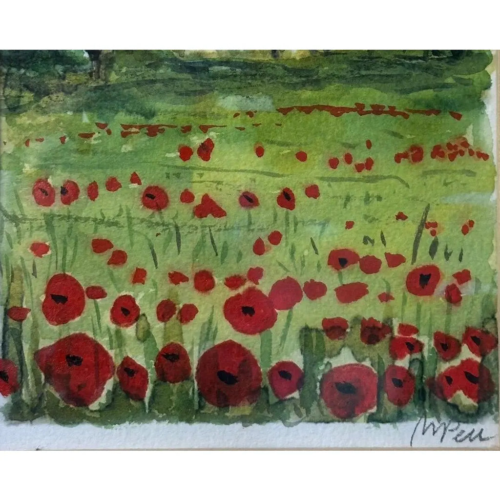 Original 2010 Maurizio Pece Watercolor | "Pieve di Campagna" Italian Landscape | Signed with COA & Display Stand