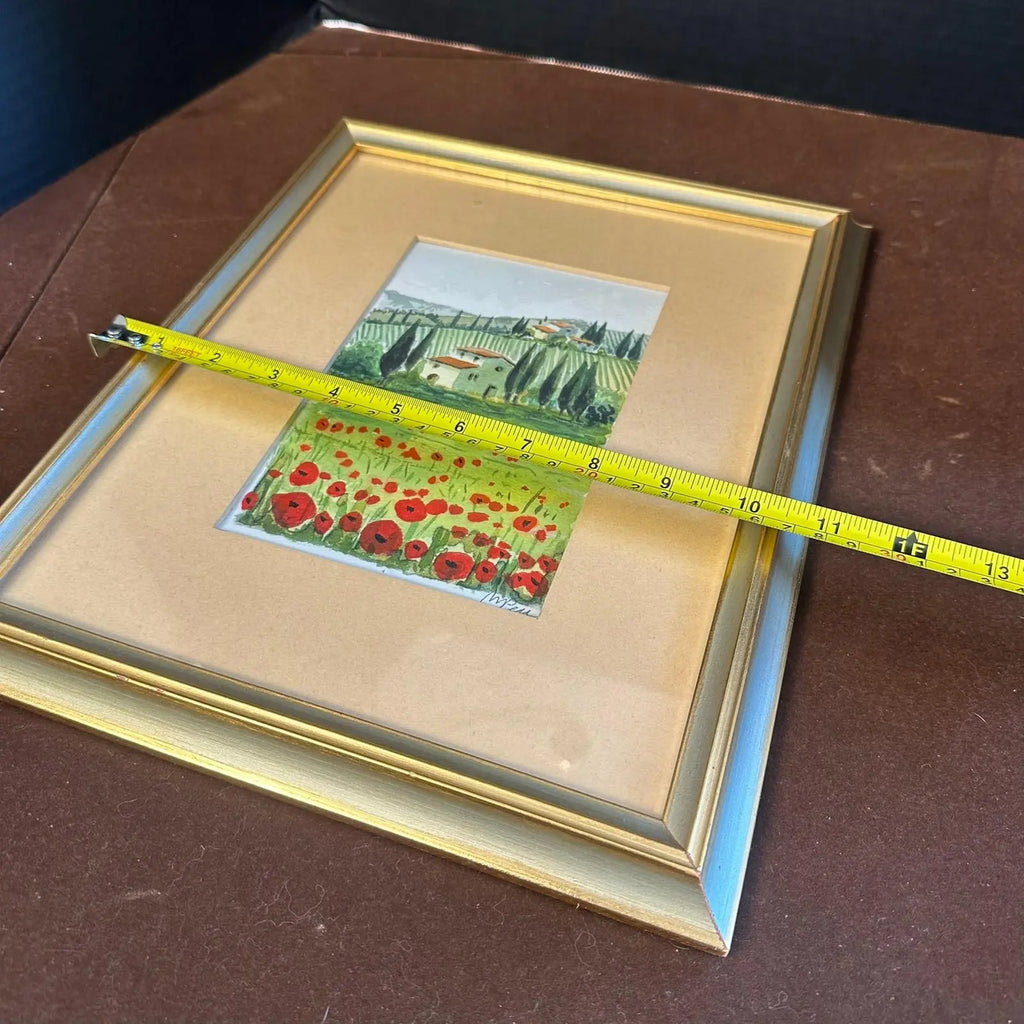 Original 2010 Maurizio Pece Watercolor | "Pieve di Campagna" Italian Landscape | Signed with COA & Display Stand