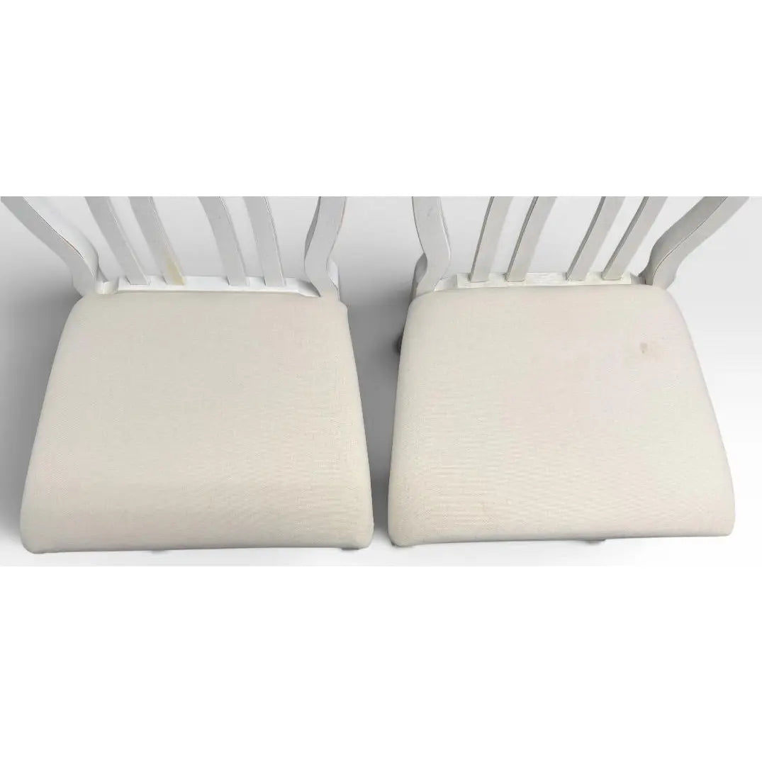 Universal Furniture White Dining Chairs Arched Open Work Geometric Rounded Back Set of Six