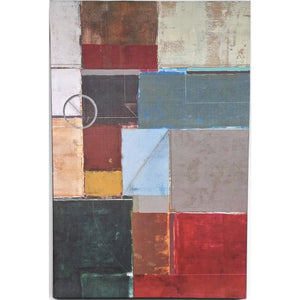 Large Mid-Century Modern Style Geometric Abstract Canvas Wall Art