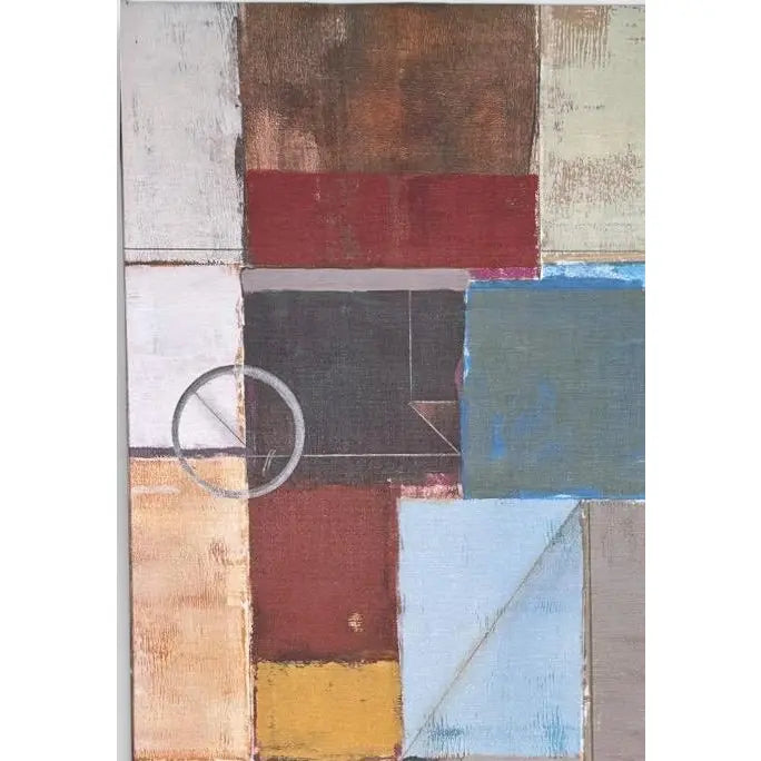 Large Mid-Century Modern Style Geometric Abstract Canvas Wall Art