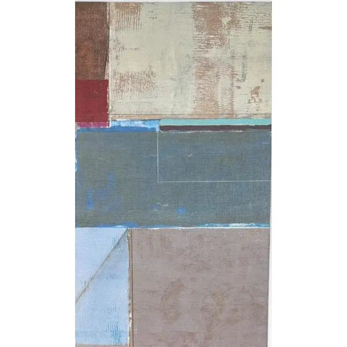 Large Mid-Century Modern Style Geometric Abstract Canvas Wall Art